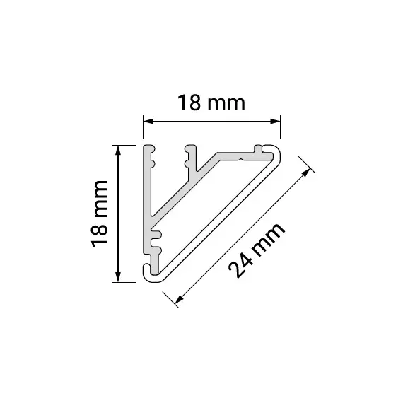 Профиль для LED ленты PROFIL CORNER LINE 2 м, алюм, молочный рассеиватель арт.PROFIL-CORNERLINE-OP-2W - 2