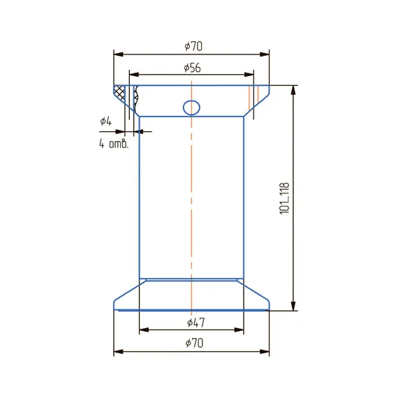 Опора регулируемая ОРТ 100-К хром матовый - 1