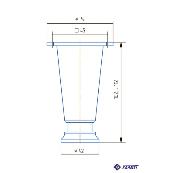 Опора регулируемая ОР 101 золото