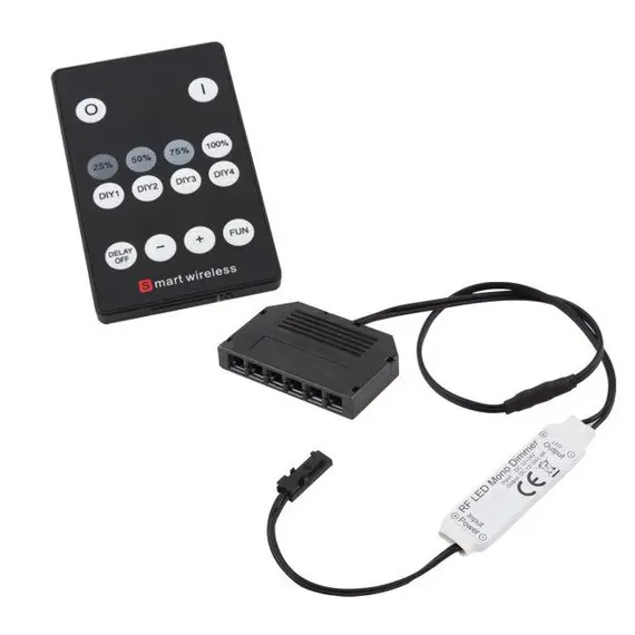 Контроллер LED MONO RF 12VDC 6A с пультом, выход на 6 светильников арт.STER-MONO-RF6-02