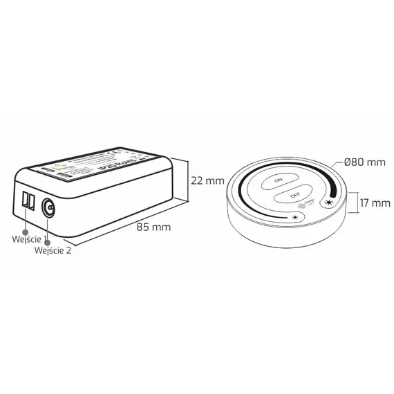Контроллер SELI LED MONO RF с пультом, один выход, черный арт.SELI-Z-1P-RF-10A-CZ-01 - 1
