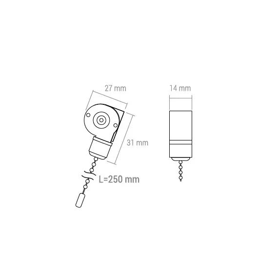 Выключатель цепочка хром  арт.WYL-KOR-CHROM - 1