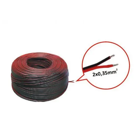 Провод LED 2x0,35mm2, бухта 100 м, черный арт.PRZ-MET-2X0,35CZARNY
