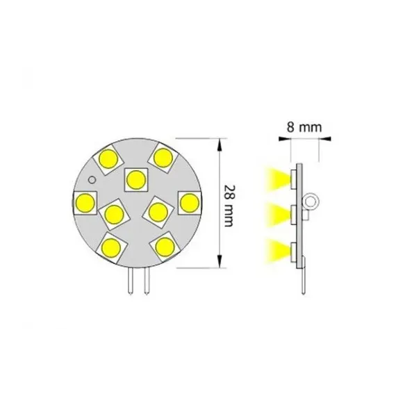 Светодиодный стик LED G4 12VDC, 2W, 9 LED SMD, 6000K арт.ZAR-LDS9-G4-60K-02 - 1