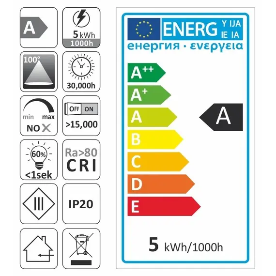Лампочка LED GU10 5W 230V 400lm 4000К арт.ZAR-D-G-5W-01-40K - 2