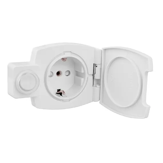 Розетка IP44 с крышкой и выключателем арт.GNI-M-KL-SCH-BI-01 - 1