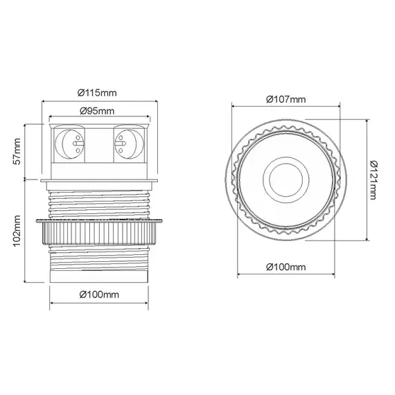 Удлинитель TETRA BOX 4xSchuco(розетка), провод 1,5 м арт.TETRABOX-4G-DE-01 - 1