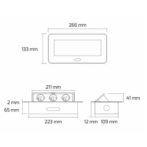 Удлинитель KOMBIBOX 3xSchuco(розетка) черный, провод 3 м арт.KOMB-CZ-DE-M01W - 1