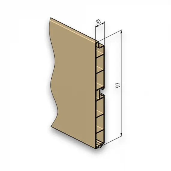 Цоколь кухонный ПВХ-100мм (017) Бежевый, 3 м арт.ЦКПВХ100б017