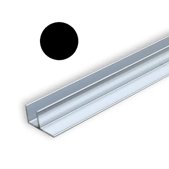 Планка МЩ угловая (F-образная) 4мм, черная арт.ПМЩУ4ч