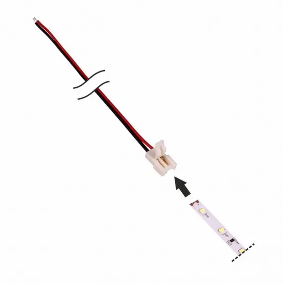 Коннектор для LED ленты 8 мм, 10,5*16*4,5 , кабель 2 м, луженые контакты арт.MO-LF08-2M-D1M-WG