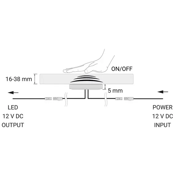Выключатель WYL CS 3A/12VDC с 0,15м провода с гнездом и миниконнектором арт.WYL-CS-BI-V02-K - 1