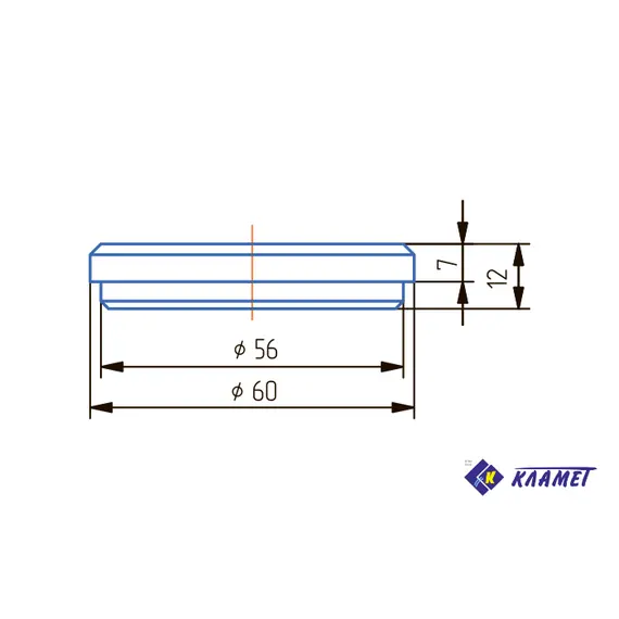 Заглушка нижняя D=60 мм H=7 мм (черный) - 1