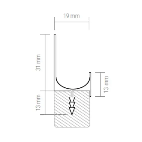 Профиль Front Line N мини L=3 м (алюминий/черный) арт.PROF-FRONTLINE-N-(AL/CZ)-3M-W HLT - 1