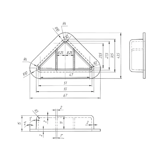 Опора треугольник 15 мм арт.ОТр15 - 1