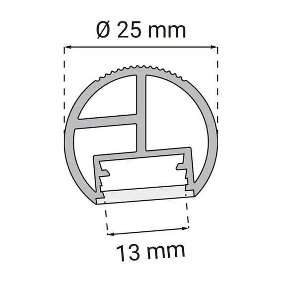 Профиль штанга для шкафа PROFIL RELING LED 2 м алюм, прозрачный рассеиватель арт.PROF-REL-TR-2W - 4