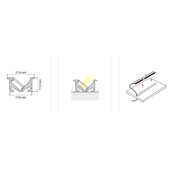 Профиль для LED ленты IVER LINE, 2 метра арт.PROF-SDLC-OP-2M - 1
