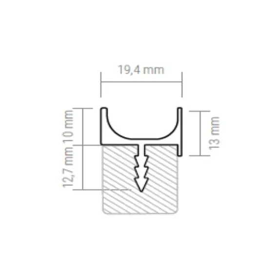 Профиль Front Line М мини L=3 м (алюминий) арт.PROF-FRONTLINE-M-AL-3M-W HLT - 1
