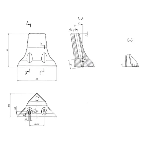 Опора мебельная Т-3, орех арт.ОМТ3(орех) - 1