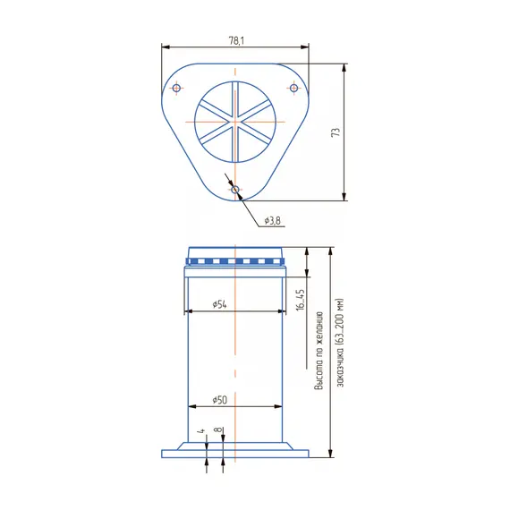 Опора регулируемая металлическая ОРМ-200 - 1