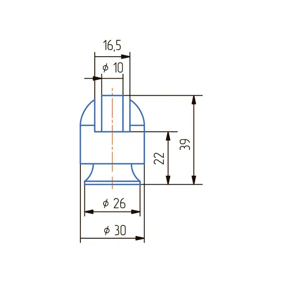 Опора регулируемая на торец (белая) - 1
