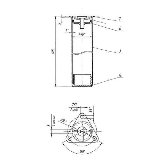 Стол книжка комплект ножек 4 шт. (Дублин 4061) арт.СККН4шт - 1