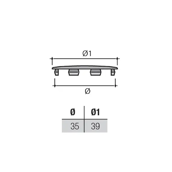 Заглушка эксцентрика D35 мм, черный арт.CF135PNE - 1