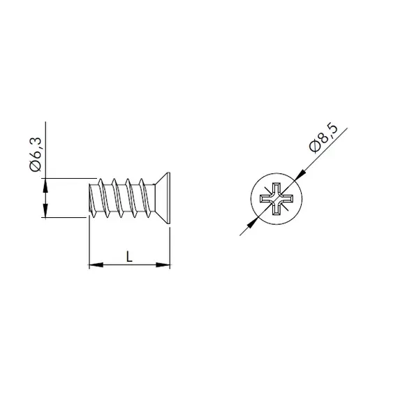 Евровинт 6,3х19 мм арт.326.6319.40 - 1