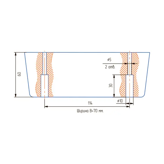 Опора стационарная прямоугольная ОСП 60 венге - 1