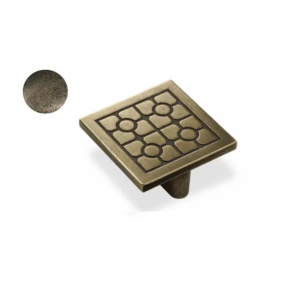 Ручка для мебели кнопка Sagittario FM-081 032, 32 мм, старая бронза.