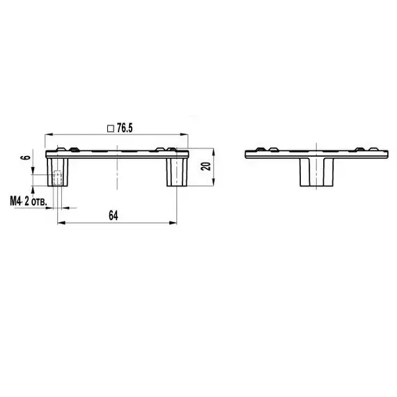 Ручка для мебели кнопка Sagittario FM-063 064 Cr, 64 мм, хром глянцевый. - 1