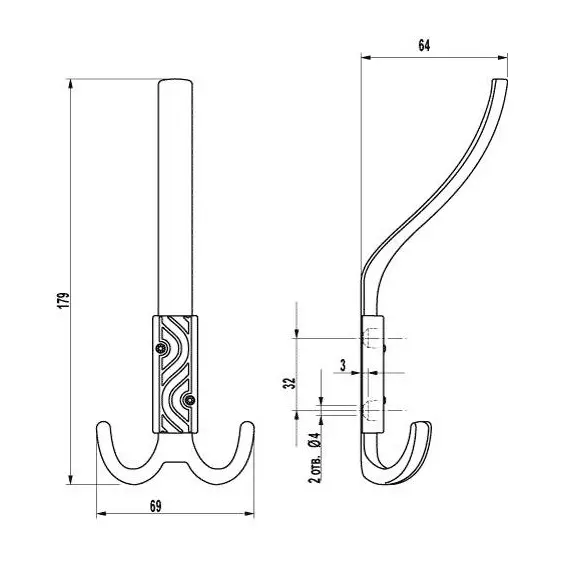 Крючок FK-014 020 Cr глянцевый - 1
