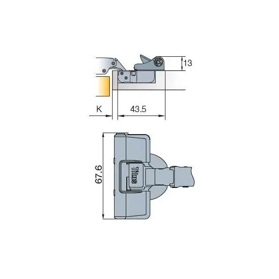 Петля мебельная Titus S-Type-I 2 90 градусов 110/48/0 мм. арт.954-0793-050-00 - 1