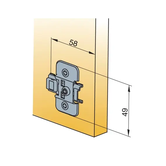 Монтажная планка петли Titus S-type F3 мм. Арт: 244-0R24-050-00 - 1
