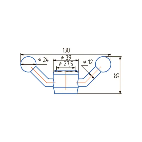 Крючок D=28 мм (хром матовый) - 1