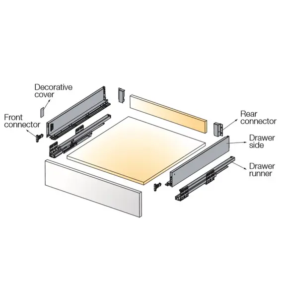 Выдвижной ящик с тонкой стенкой Titus Tekform slimline DW70 500 мм, цвет антрацит. Арт: 655-8E50-185-00 - 5