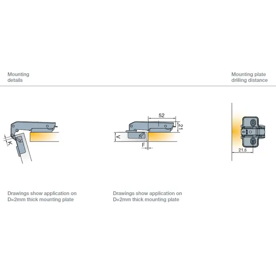 Петля мебельная Titus T-Type для фальшпанели 110/48/17 мм с cистемой ускоренной сборки Easy-fix Арт: 702-0D31-650-00 - 5