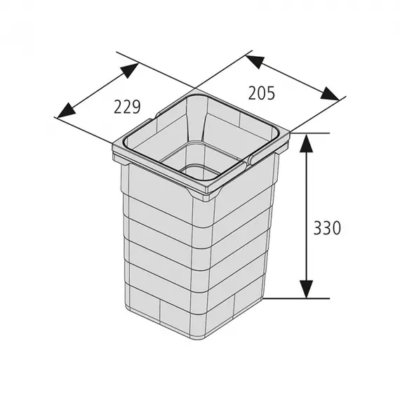 Контейнер для мусора 11,5 л 229*205*330 мм (dark grey) Eins2vier Ninka арт.5072.91.41514 - 1