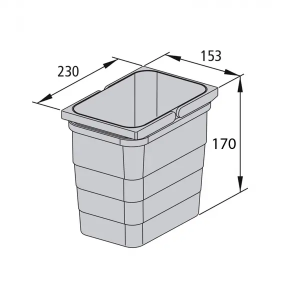 Контейнер для мусора 4,2 л 230*153*170 мм (dark grey) Eins2vier Ninka арт.5178.92.41514 - 1