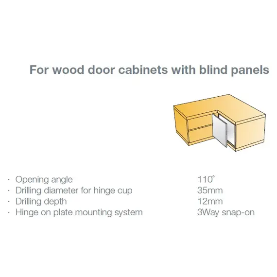 Петля мебельная Titus T-Type для фальшпанели 110/45/17 мм с cистемой ускоренной сборки Easy-fix Арт: 702-0D29-650-00 - 1
