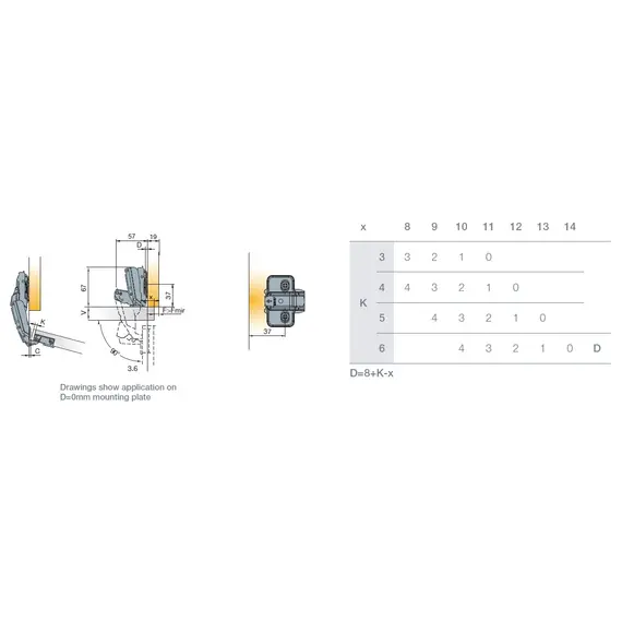 Петля мебельная Titus T-Type 90 градусов 170/45/5 мм с cистемой ускоренной сборки Easy-fix арт.702-0FK4-054-00 - 5