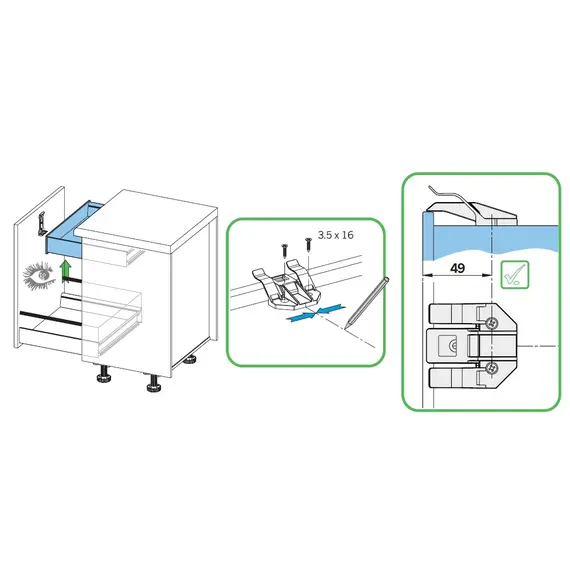 Фиксатор внутреннего ящика Ninka, алюминий серый арт.5021.90 90640 - 1