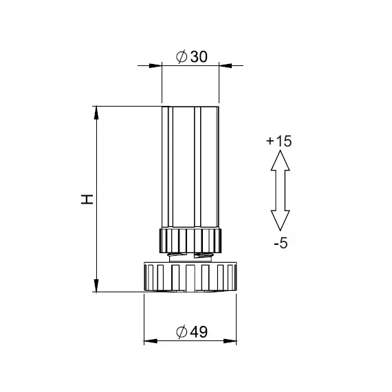 Опора регулируемая из пластмассы 100 мм арт.441.1000.03 - 1