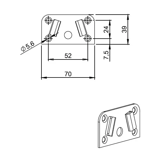Стяжка кроватная (папа) 70*39 мм для центр. царги арт.3892.A00.30 - 1