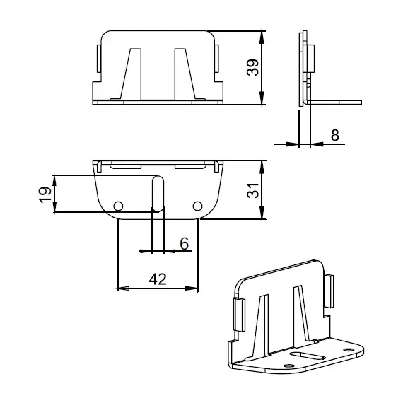 Стяжка кроватная (мама) 70*39 мм для центр. царги арт.3893.B00.30 - 1