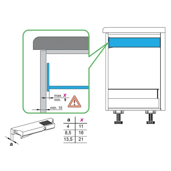 Фиксатор внутреннего ящика Ninka, 4мм, т.серый арт.5025.90 20181 - 1