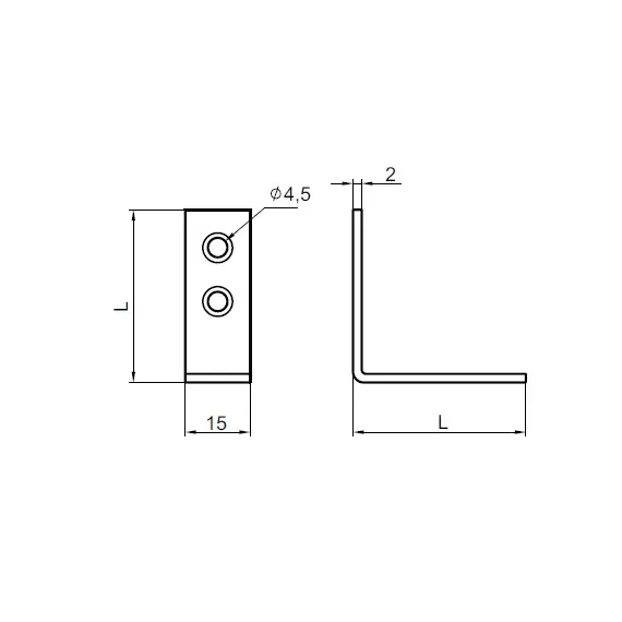Уголок 20х20х15 арт.221.0200.40 - 1