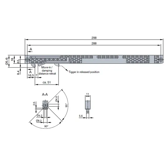 Доводчик Titus Slidix TE для раздвижных и душевых дверей 40 кг арт.975-9321-380-00 - 4