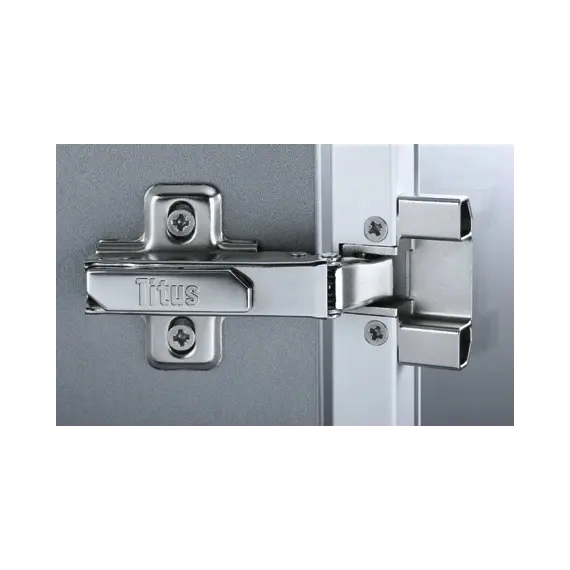 Петля мебельная Titus B-Type для алюминиевого профиля прямого корпуса 90 градусов 110/28/15 мм. Арт: 950-0466-050-00 - 1