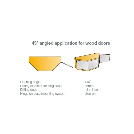 Петля B-type i3 с доводчиком Glissando угловая 45 110/48/18 мм арт.242-0H49-650-00 - 4